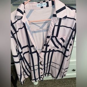 Pink and black blouse